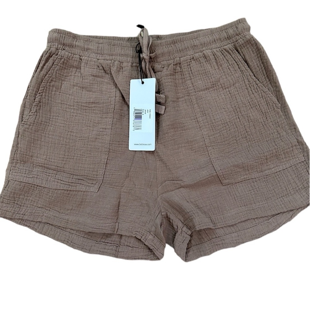 Bobi Los Angeles Women’s Java Beach Gauze Pull-On Shorts with Pockets Size S NWT - Picture 1 of 9